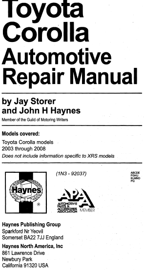 haynes auto repair manual free pdf