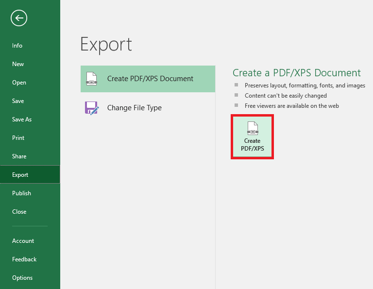 excel file convert to pdf