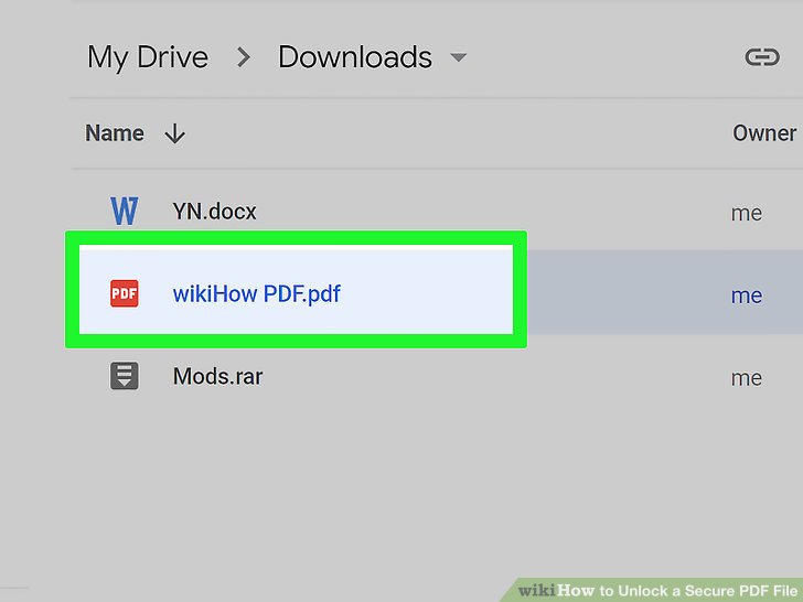 how to unlock secured pdf