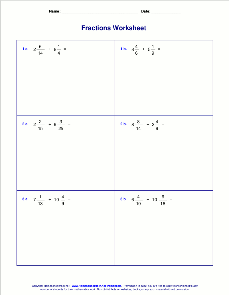 fractions worksheets grade 7 pdf